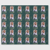 Abschluss Green Gold Sun Moon Stars Grad Foto Geschenkpapier (Flach)