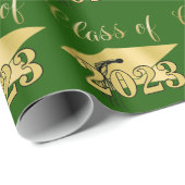 Abschluss Green Metallic Gold Class Year Geschenkpapier (Rolleneckpunkt)