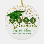 Abschluss Green und Gold 2021 Foto Keramik Ornament (Vorne)