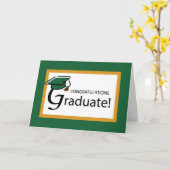 Abschluss Green und Gold Herzlichen Glückwunsch Ca Karte (Gelbe Blume)