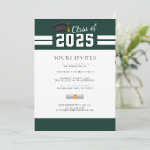 Abschluss Green Uni Grad 2025 Party Einladung (Stehend Vorderseite)