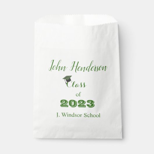 Abschluss Green & White Class 2023 Geschenktütchen (Vorderseite)