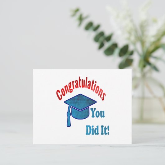 Abschluss Greetings Postkarte (Stehend Vorderseite)