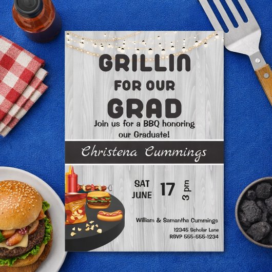 Abschluss & Grill Abitur Barbecue Einladung