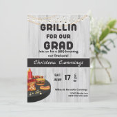 Abschluss & Grill Abitur Barbecue Einladung (Stehend Vorderseite)