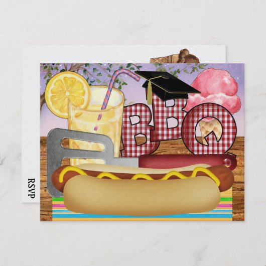 Abschluss-GRILLEN - Cookout-Party - SRF Einladung (Vorne/Hinten)