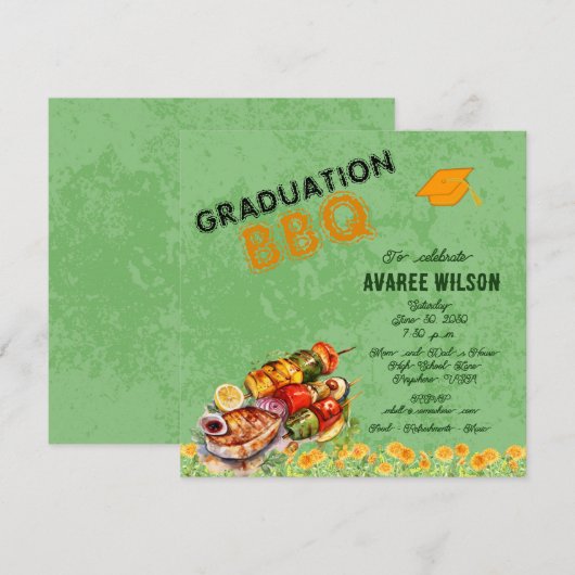 Abschluss GRILLEN Einladung (Vorne/Hinten)