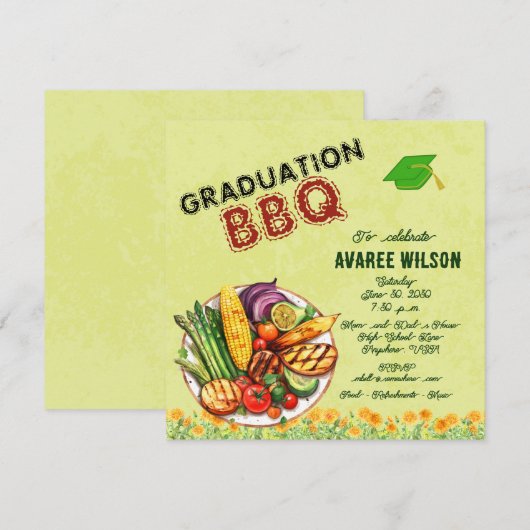Abschluss GRILLEN Einladung (Vorne/Hinten)