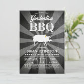 Abschluss GRILLEN Einladungen (Chalkboard) (Stehend Vorderseite)