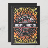 Abschluss GRILLEN Party Einladungs-Grill u. Feuer Einladung (Vorne/Hinten)