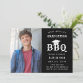 Abschluss GRILLEN Party Foto Schwarz-weiße Grad Ca Ankündigung (Stehend Vorderseite)