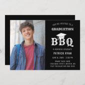 Abschluss GRILLEN Party Foto Schwarz-weiße Grad Ca Ankündigung (Vorne/Hinten)