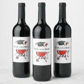 Abschluss GRILLEN, Party Weinetikett (Flaschen)