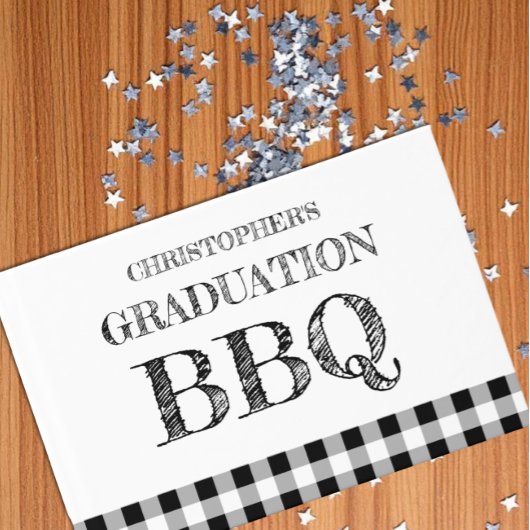 Abschluss-Grillfest Gingham Gästebuch
