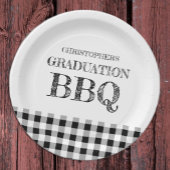 Abschluss-Grillfest Gingham Pappteller