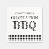Abschluss-Grillfest Gingham Serviette (Vorderseite)