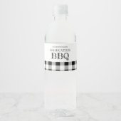 Abschluss-Grillfest Gingham Wasserflaschenetikett (Vorderseite)
