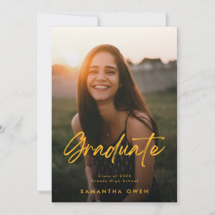 Abschluss Grün-Gelb-Foto individuell anpassbar Ankündigung