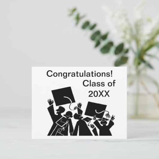 Abschluss-Gruppe-Klasse 20XX Postkarte (Stehend Vorderseite)