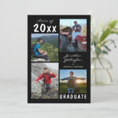 Abschluss Handgeschriebener Name 4 Fotocollage Sch Ankündigung (Stehend Vorderseite)