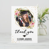 Abschluss-Handschrift für Blumengeometrie, Foto Dankeskarte (Stehend Vorderseite)