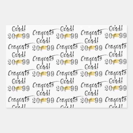 Abschluss Handschrift GLÜCKWÜNSCHE GRAD Geschenkpapier Set (Vorderseite 3)