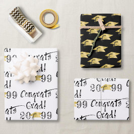 Abschluss Handschrift GLÜCKWÜNSCHE GRAD Geschenkpapier Set