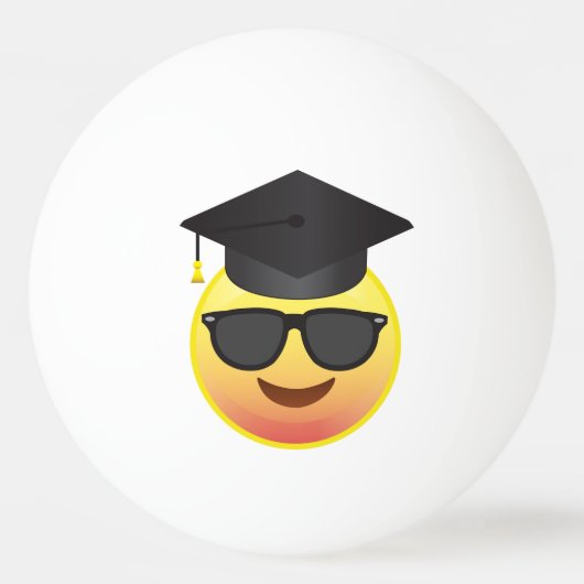 Abschluss Happy Emoji mit Sonnenbrille Ball Tischtennisball (Vorderseite)