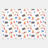 Abschluss hat Diplomaten und Medaillen-Muster Geschenkpapier Set (Vorderseite)