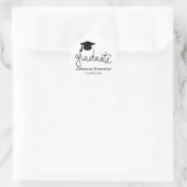 Abschluss Hat | Graduate Script Runder Aufkleber (Tasche)