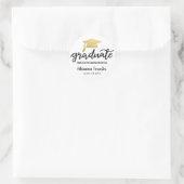 Abschluss Hat Imitats Gold Foil Vielen Dank Runder Aufkleber (Tasche)