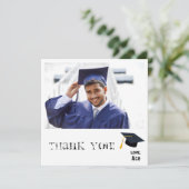 Abschluss Hat Instant 1-2 Foto & Dankeschön Karte (Stehend Vorderseite)