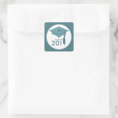 Abschluss Hat-Klasse von Stickern Quadratischer Aufkleber (Tasche)