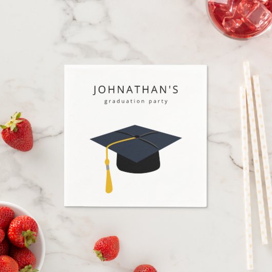 Abschluss Hat & Name Party Napkins V2 Serviette (Beispiel)