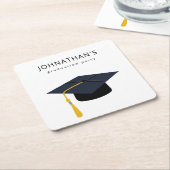 Abschluss Hat & Name Party V2 Rechteckiger Pappuntersetzer (angewinkelt)