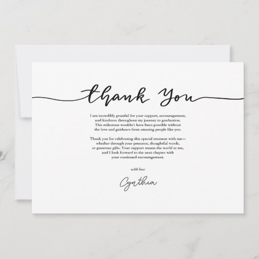 Abschluss hat sich bei Script Grad Foto bedankt Einladung (Rückseite)