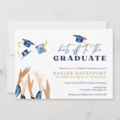 Abschluss Hats von Aquarellkappen Einladung (Vorderseite)