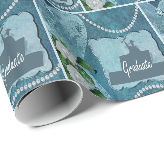 Abschluss Heart Pearls Blume Geschenkpapier (Rolleneckpunkt)