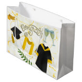 Abschluss Herzlichen Glückwunsch Akademischer Hut Große Geschenktüte (Vorderseite Schrägansicht)