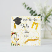 Abschluss Herzlichen Glückwunsch Akademischer Hut Save The Date (Stehend Vorderseite)