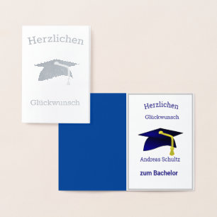Abschluss Herzlichen Glückwunsch auf Deutsch - Sil Folienkarte