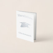 Abschluss Herzlichen Glückwunsch auf Deutsch - Sil Folienkarte (Vorderseite)