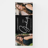 Abschluss Herzlichen Glückwunsch Black Modern Foto Banner (Vertikal)