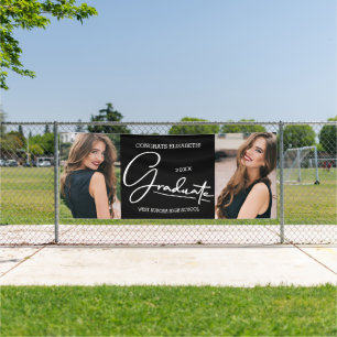 Abschluss Herzlichen Glückwunsch Black Modern Foto Banner