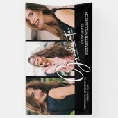 Abschluss Herzlichen Glückwunsch Black Modern Foto Banner (Vertikal)