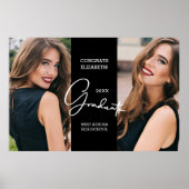 Abschluss Herzlichen Glückwunsch Black Modern Foto Poster (Vorne)