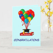 Abschluss Herzlichen Glückwunsch Buch, Balloons, D Karte (Gelbe Blume)