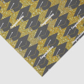 Abschluss Herzlichen Glückwunsch Cap Gold Glitzer Seidenpapier (Detail)