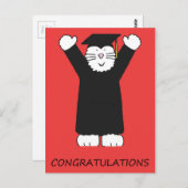 Abschluss Herzlichen Glückwunsch Cartoon Cat Postkarte (Vorne/Hinten)