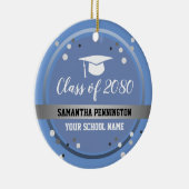 Abschluss Herzlichen Glückwunsch Confetti blau Keramik Ornament (Rechts)